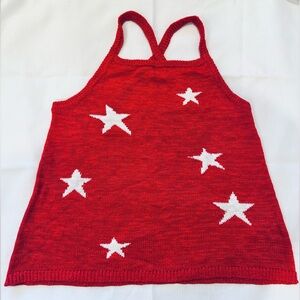 Freshman Red Knit Halter Top Americana 🇺🇸